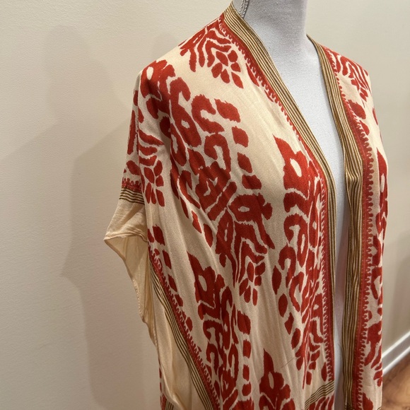Vintage Rust and Cream Kimono - Picture 2 of 6